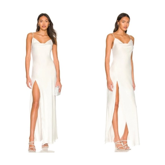 RESA White satin silk Dress - Picture 4 of 13